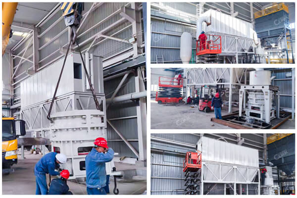新疆时产2-3吨炭黑超细磨粉设备安装现场|设备细度要求400-1250目